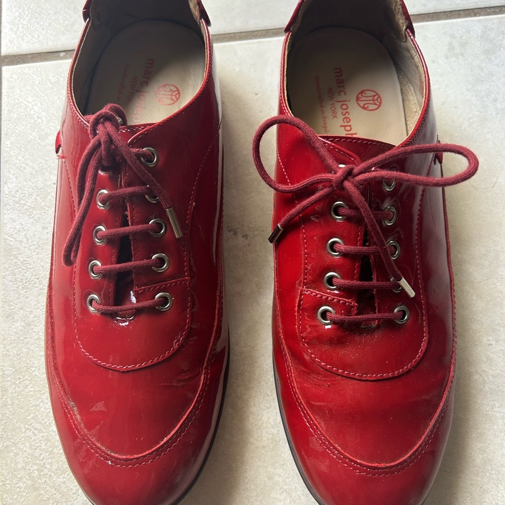 Marc Joseph Shiny Red Women's Athletic Shoes